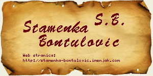 Stamenka Bontulović vizit kartica